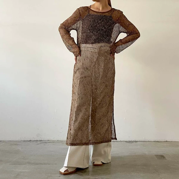 カットメッシュワンピース