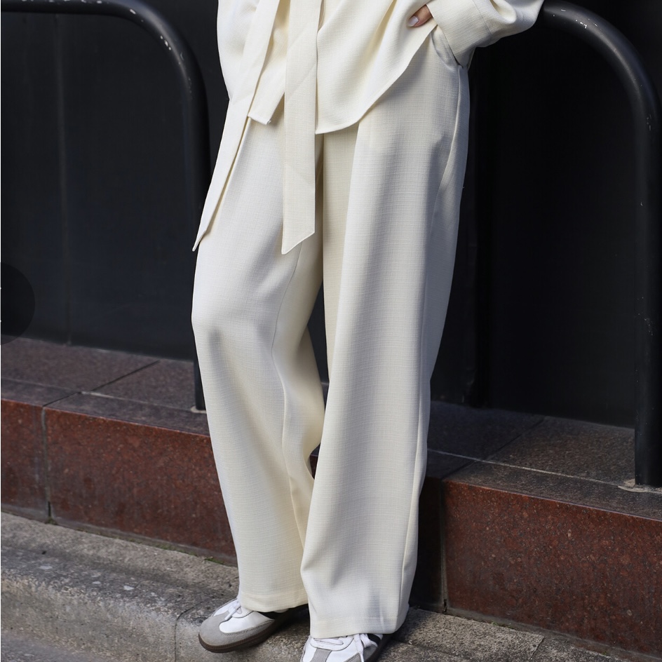 ライトツイードタックワイドパンツ