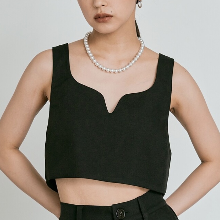 ツイルバックベルトビスチェ