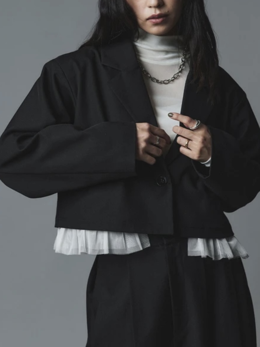 ソフトツイルチュール付きジャケット